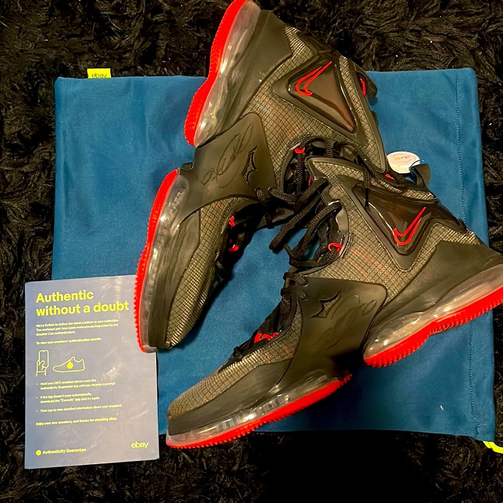 Lebron 19 red and black size 13